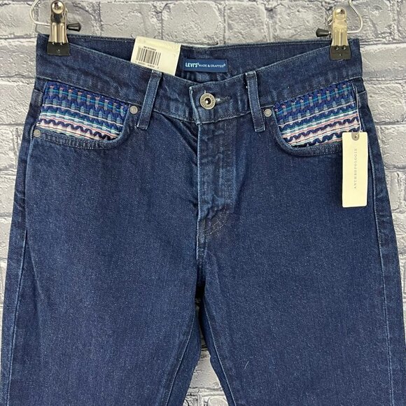 Levi's Stem Flare Jeans Embroidered Nwt Size 25 - Picture 2 of 10